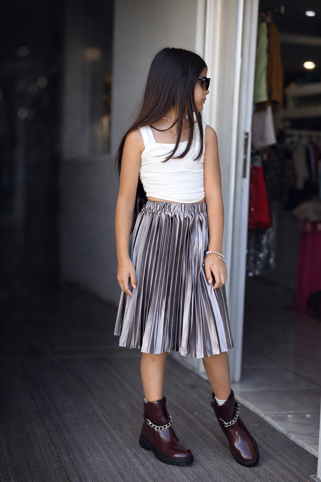 Aurora silver skirt