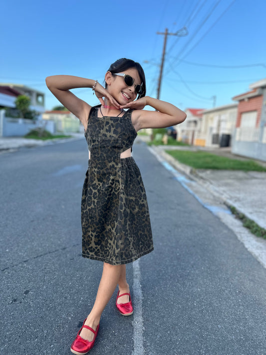 Denim Leopard dress